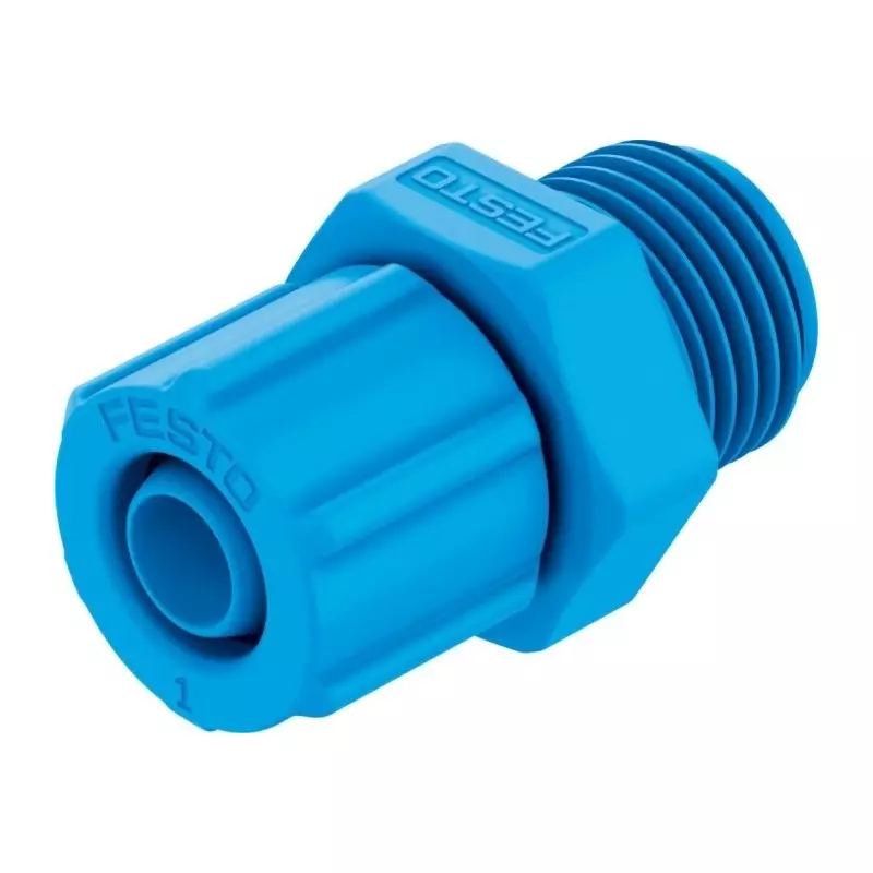 Festo Straight Fitting CK G 1/8 Male Connector A Threaded-to-Tube, CK-1/8-PK-4-KU (Bag of 10 Pcs)