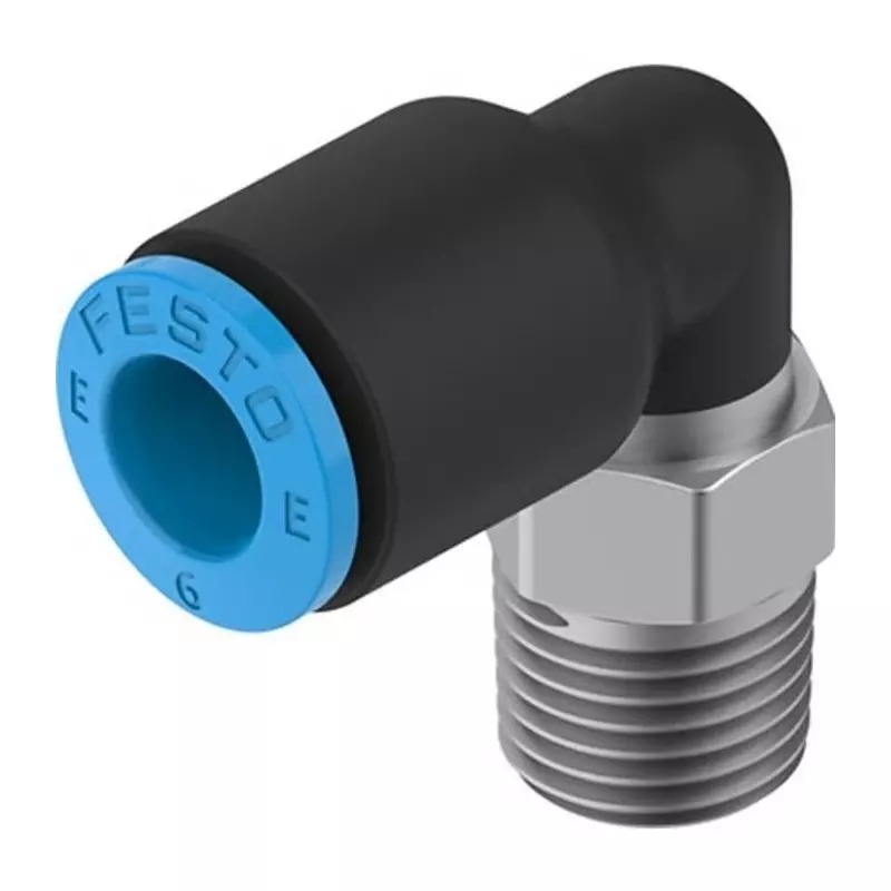 Festo Push-in Fitting NPQE-L Push In 6 mm Connector A Threaded-to-Tube, NPQE-L-R18-Q6-F1A-P10