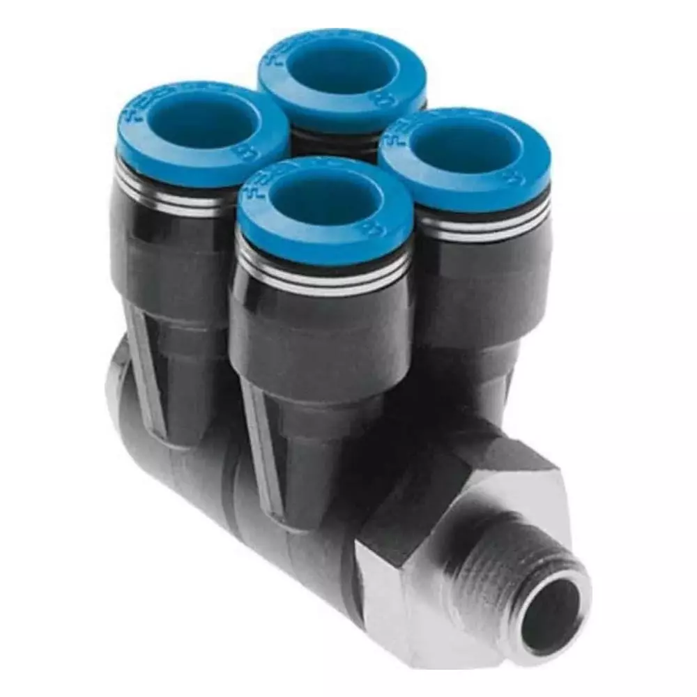 Festo Bulkhead Fitting QSLV3-G1/4-10 Connector A, QSLV3-G1/4-10