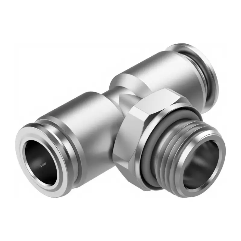 Festo T Fitting NPQR G 3/8 Male Connector A Threaded-to-Tube, NPQR-T-G38-Q10