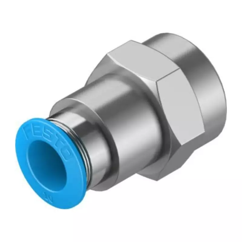 Festo Straight Threaded Adaptor G 3/8 Female Connector A Threaded-to-Tube, QSF-3/8-10-B-50 (Pack of 50 Pcs)