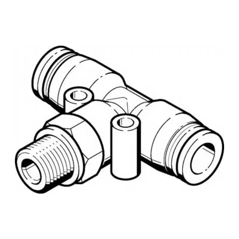 Festo Tee Threaded Adaptor Push In 16 mm Connector A Threaded-to-Tube, QST-G1/2-16