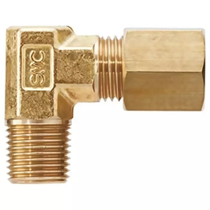 SMC DL Series Elbow Fitting, 6 mm to R 1/4 Male, Threaded-to-Tube Connection Style, DL06-02 (Pack of 10 )