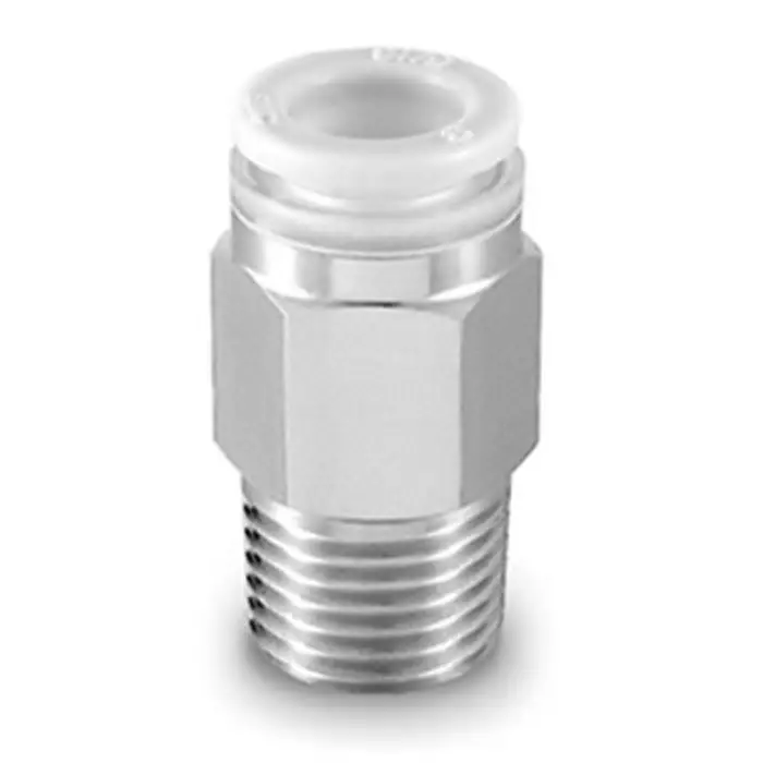 SMC KPGH Series Straight Fitting, 8 mm to R 1/4 Male, Threaded-to-Tube Connection Style, KPGH08-02