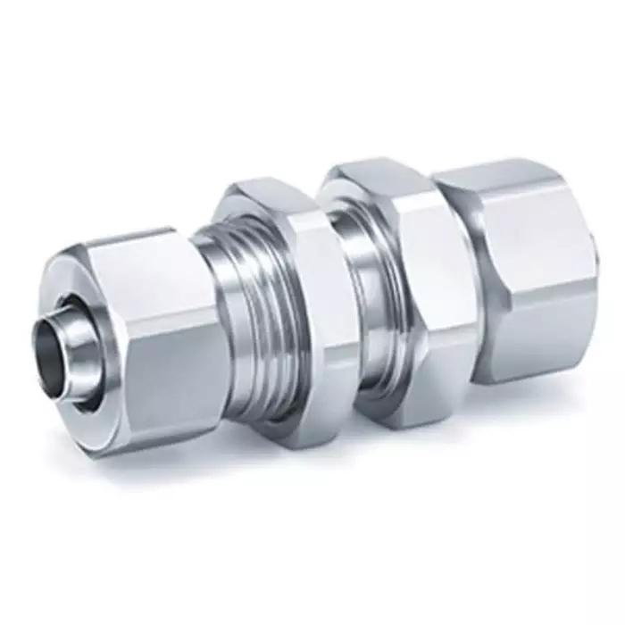 SMC KFG2 Series Bulkhead Union, 10 mm to 10 mm, Tube-to-Tube Connection Style, KFG2E1209-00