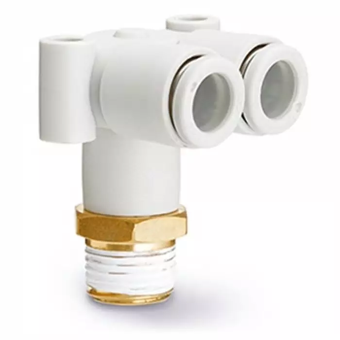 SMC KQ2LU Series Elbow Fitting, 8 mm, Threaded-to-Tube Connection Style, KQ2LU08-01AS (Pack of 10 )