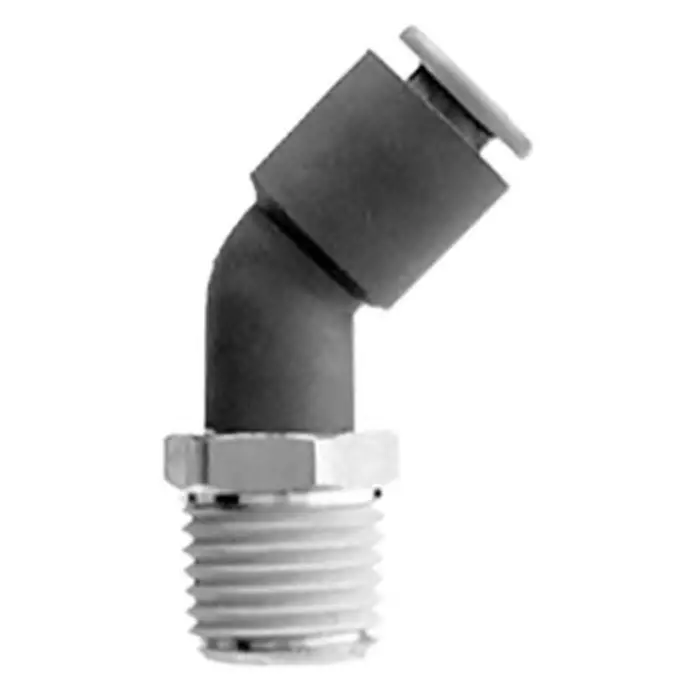 SMC KR Series Elbow Fitting, 8 mm to R 1/8 Male, Threaded-to-Tube Connection Style, KRK08-01S