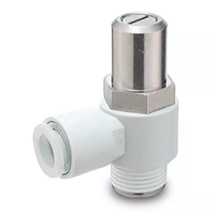 SMC AS3 Series Threaded Pneumatic Silencer Exhaust Restrictor Function Fitting, R 3/8 Inlet Port, 10 mm Tube Inlet, AS3201F-03-10SD