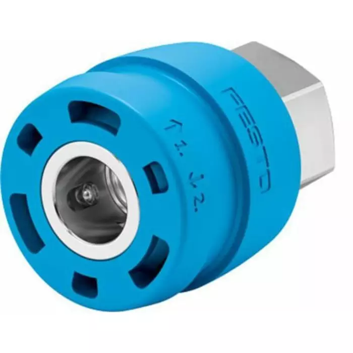 Festo Brass Female Pneumatic Quick Connect Coupling, 3/8 inch Threaded, NPHS-D6-P-G38F