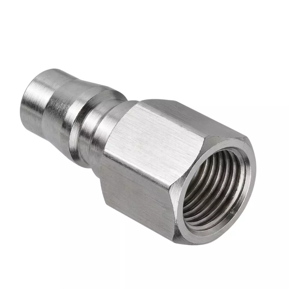 INTECO J Series Nitto Type QRC Plug Two Touch 9.5 mm (3/8 Inch) Female Thread, JPF30 (Pack of 100)