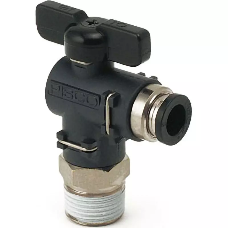 PISCO Ball Valve Elbow 8 mm Dia 0 to 0.9 MPa, BVLC20-0803