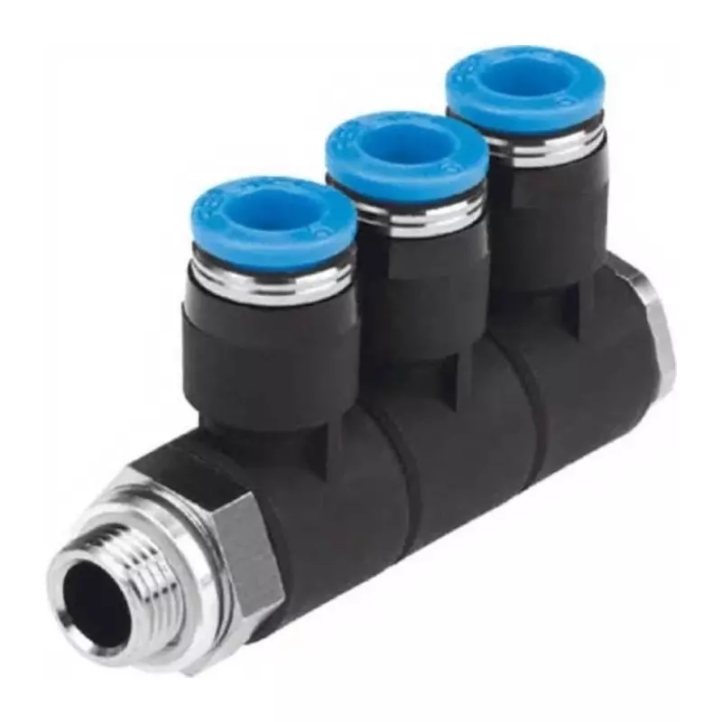 Festo Bulkhead Fitting QSLV3-G3/8-10 Connector A, QSLV3-G3/8-10