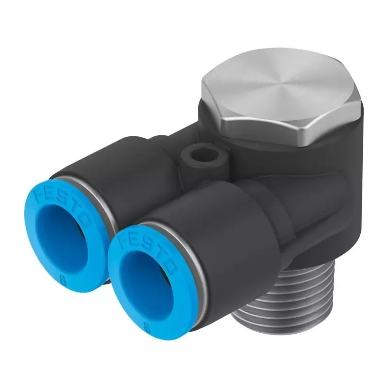Festo Y Threaded Adaptor Push In 8 mm Connector A Threaded-to-Tube, QSYLV-1/4-8