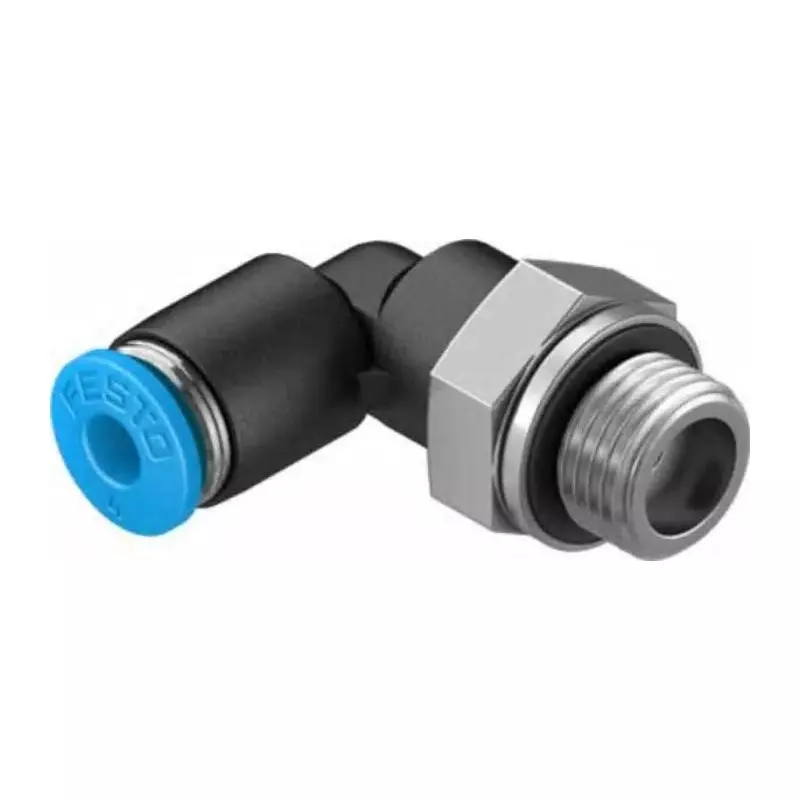 Festo Elbow Threaded Adaptor G 1/8 Male Connector A Threaded-to-Tube, QSL-G1/8-4-100 (Bag of 100 Pcs)