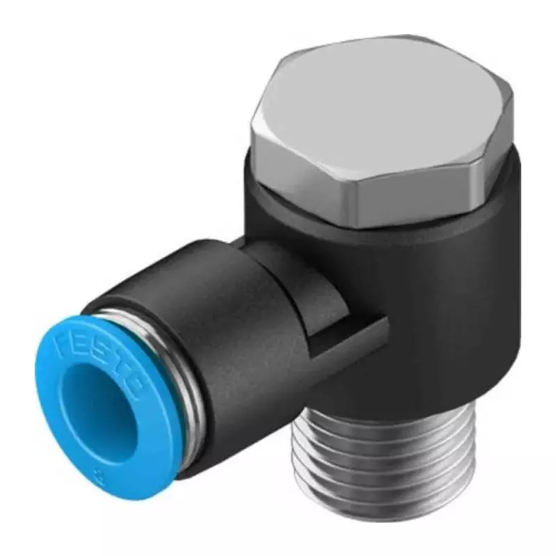 Festo Elbow Threaded Adaptor R 1/4 Male Connector A Threaded-to-Tube, QSLV-1/4-8-50 (Bag of 50 Pcs)