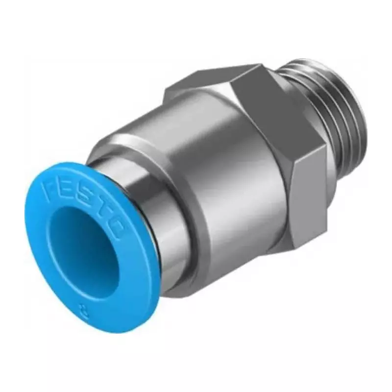 Festo Straight Threaded Adaptor G 1/8 Male Connector A Threaded-to-Tube, QS-G1/8-8-50 (Bag of 50 Pcs)