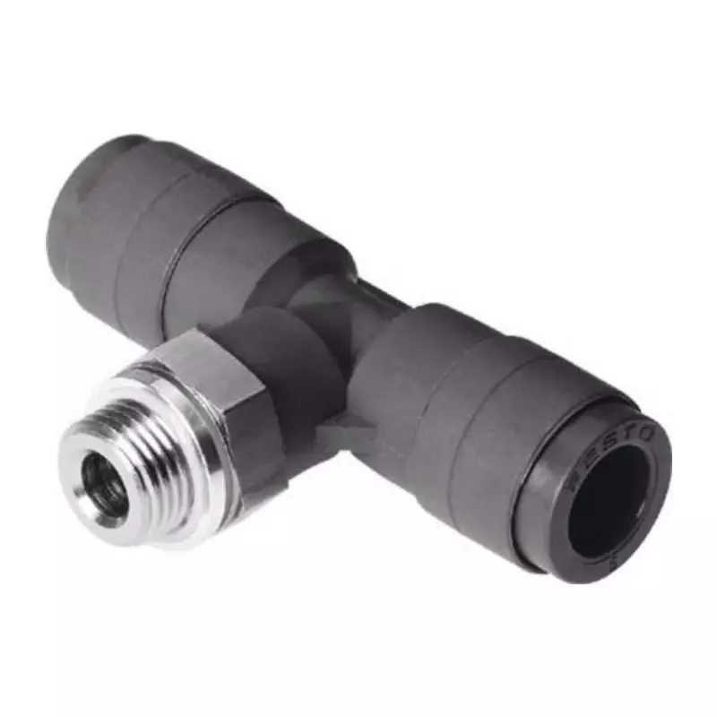 Festo Tee Threaded Adaptor Push In 8 mm Connector A Threaded-to-Tube, QST-V0-G3/8-8 (Pack of 10 Pcs)