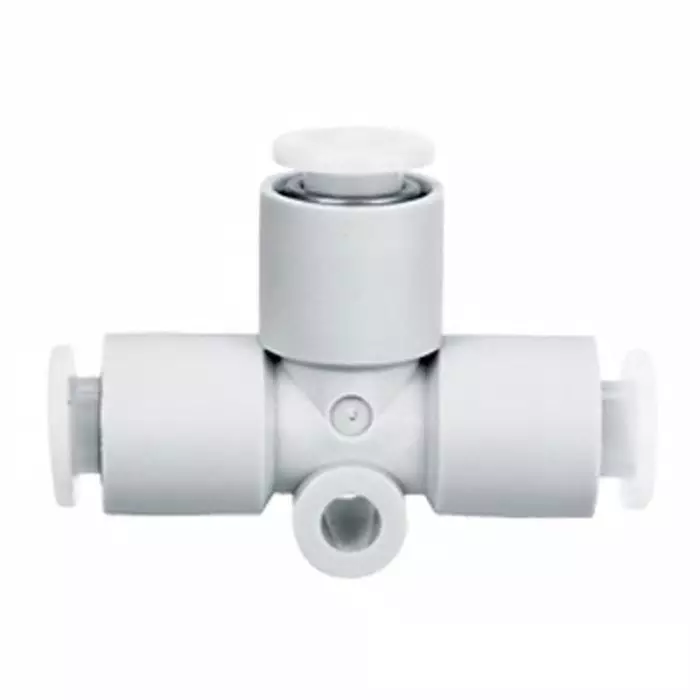 SMC KQ2 Series Union Tee, 6 mm to 6 mm, Tube-to-Tube Connection Style, KGT06-00