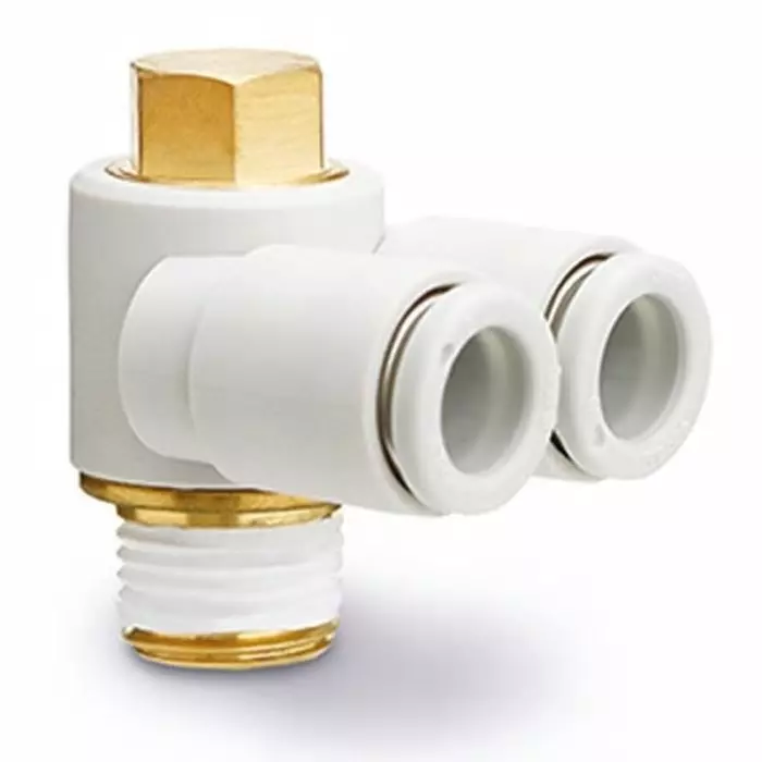 SMC KQ2 Series Elbow Fitting, 4 mm to M5 Male, Threaded-to-Tube Connection Style, KQ2Z04-M5N