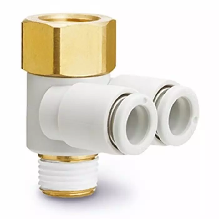 SMC KQ2 Series Female Elbow, 4 mm to Rc 1/8, Threaded-to-Tube Connection Style, KQ2ZF04-01AS