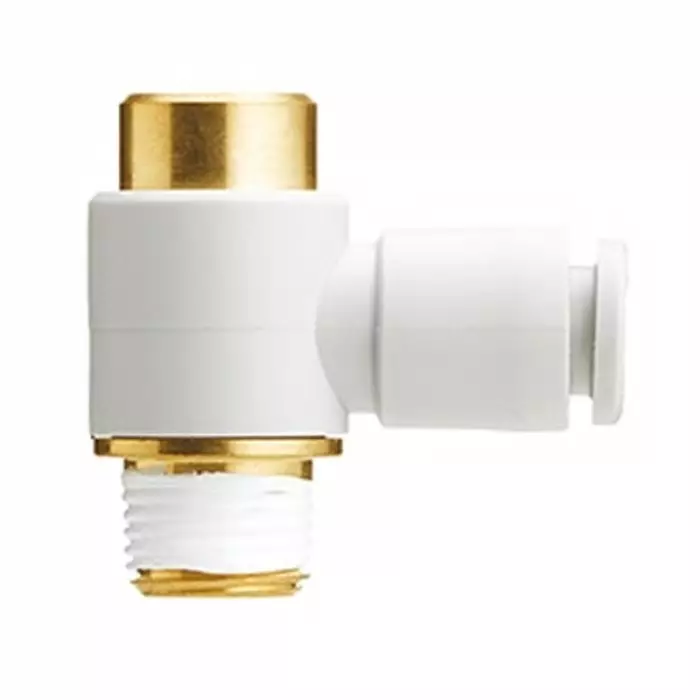 SMC KQ2 Series Hexagon Socket Head Male Connector, 10 mm to R 3/8 Male, Threaded-to-Tube Connection Style, KQ2VS10-03AS