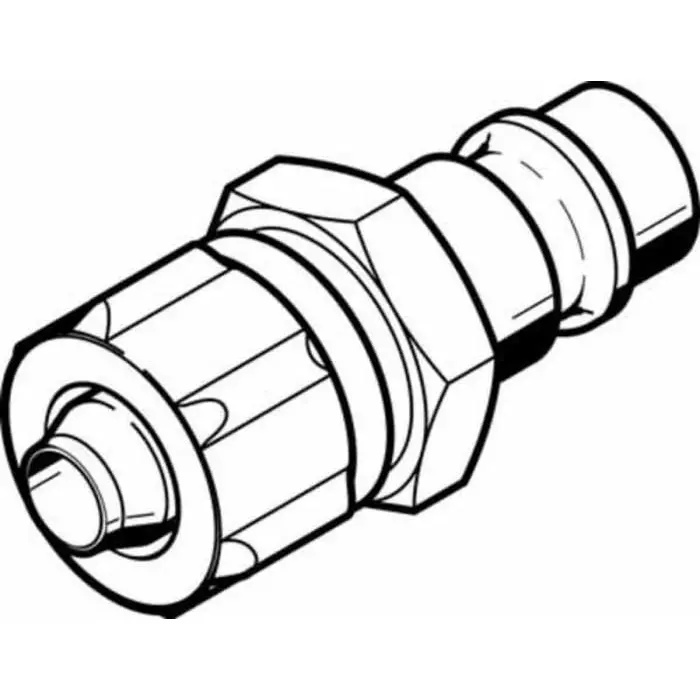 Festo Nickel Plated Brass Pneumatic Quick Connect Coupling, 6 mm Threaded, KS4-CK-6