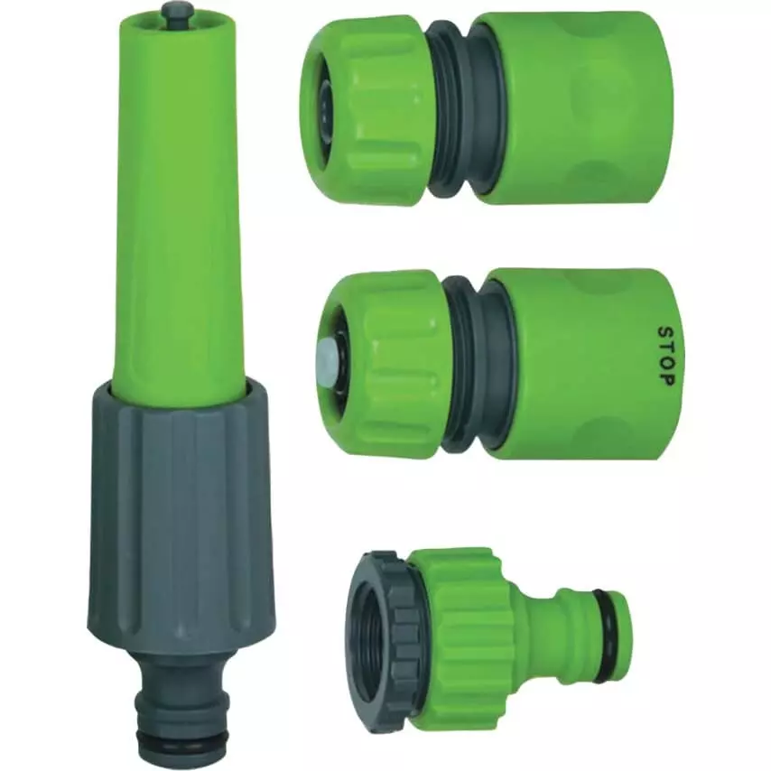 Rutland Spray Nozzle 12.7 mm (1/2 Inch) Hose Diameter Plastic Grey, Green, RTL5234160K (Pack of 4)