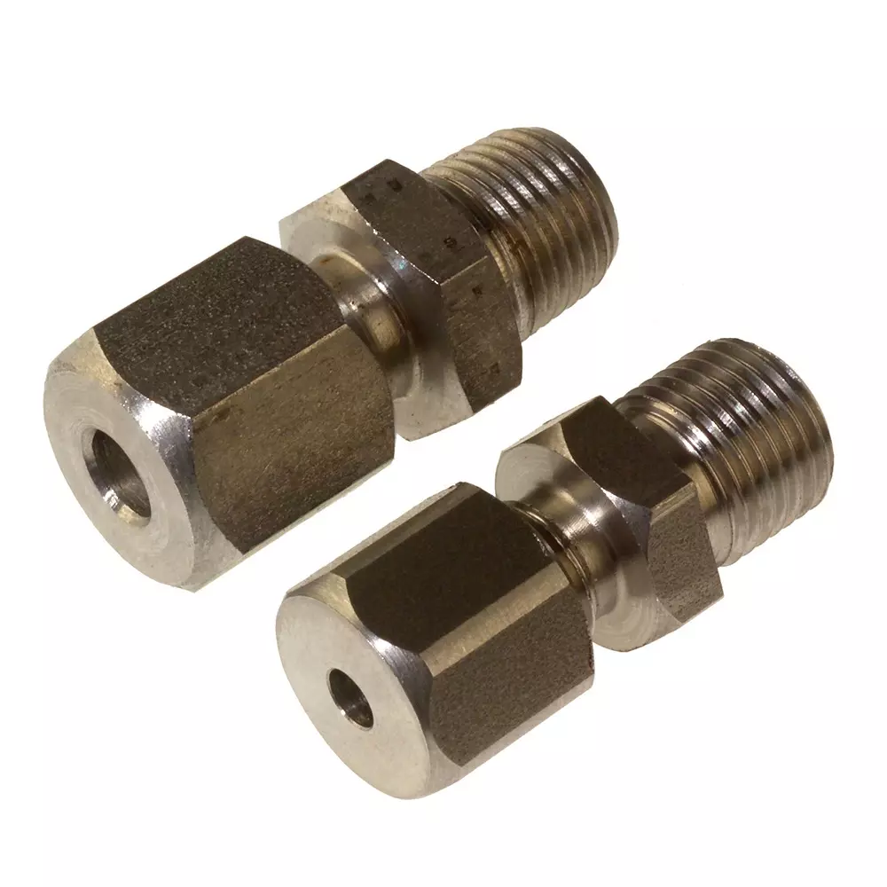 RS PRO Compression Fitting Stainless Steel Screw 6 mm Probe Dia 1/8 BSPP Male, 2623243 (Pack of 5)