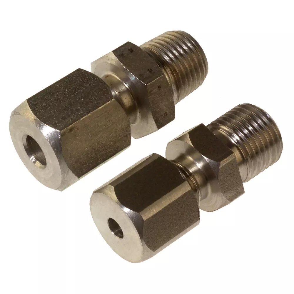 RS PRO Compression Fitting Stainless Steel Screw 4 mm Probe Dia 1/8 BSPT Male, 2623260 (Pack of 5)