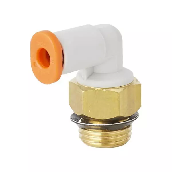 SMC Elbow Union One Touch Fitting KQ2 Series 3/8 inch (9.52 mm) Connection Screw and 6 mm Outer Diameter for Tube, KQ2L06-U03A