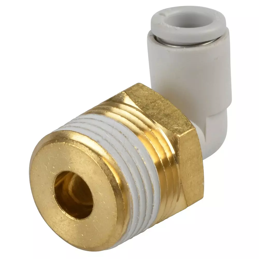 SMC Male Elbow Fitting 3/8 inch (9.5 mm) Connection Screw and 6 mm Tube Size, KQ2L06-03AS