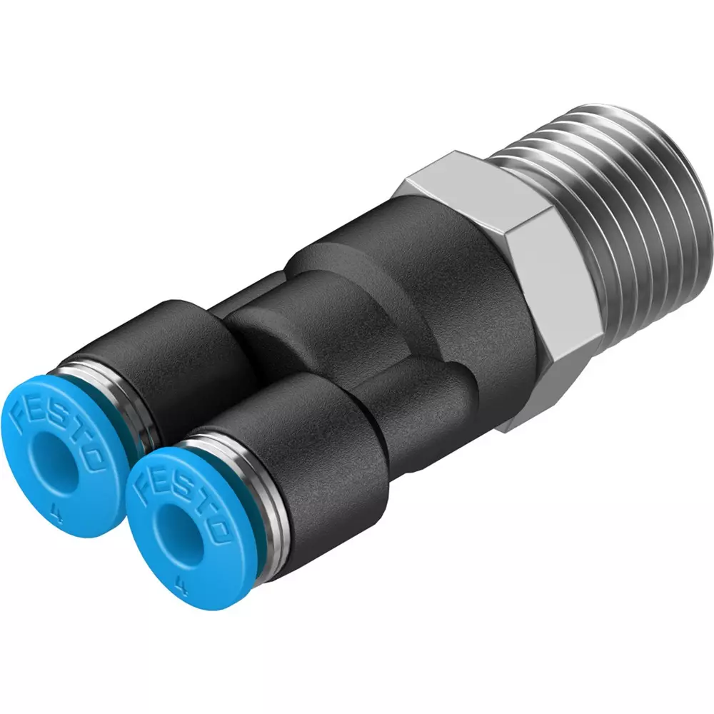 FESTO Push-in Y-Fitting PBT Housing Material 3.3 mm Nominal Size, QSY-1/4-4 (Pack of 10)