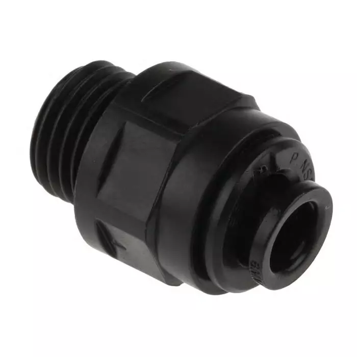 John Guest PM Series Straight Threaded Adaptor G 1/4 Male to Push In 6 mm Threaded-to-Tube Connection Style, PM010612E (Pack of 5)