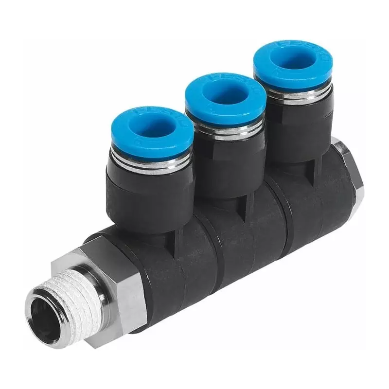 Festo Multi-Connector Fitting QSLV R 1/4 Connector A Threaded-to-Tube, QSLV3-1/4-6