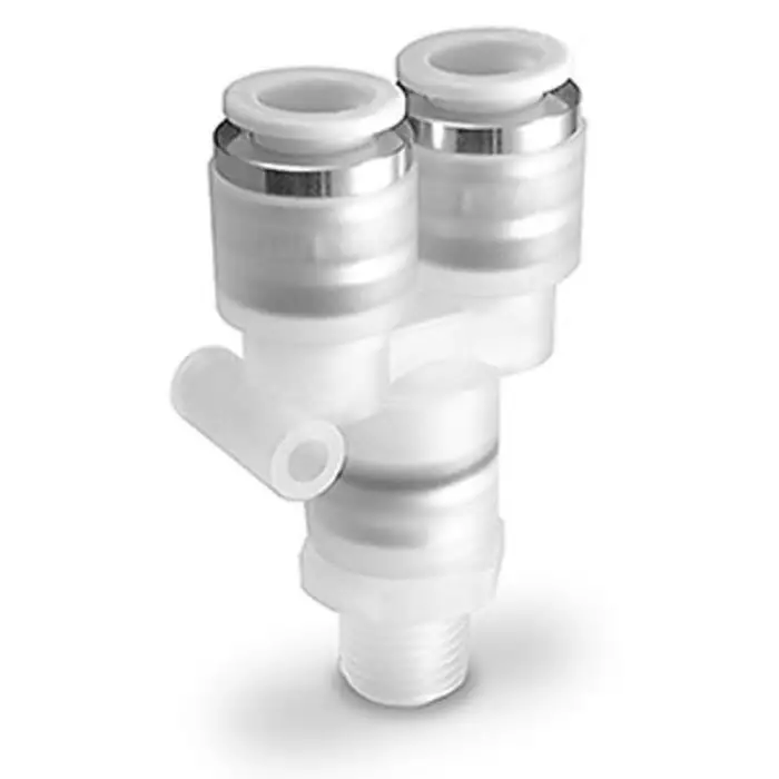 SMC KP Series Union Y, 12 mm to 12 mm, Tube-to-Tube Connection Style, KPU12-00
