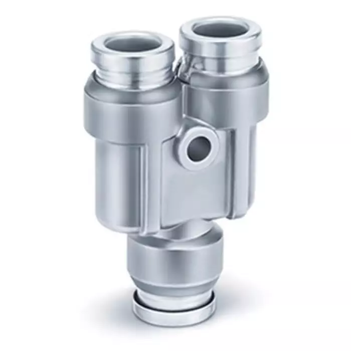 SMC KQB2 Series Union Y, 4 mm to 4 mm, Tube-to-Tube Connection Style, KQB2U04-00