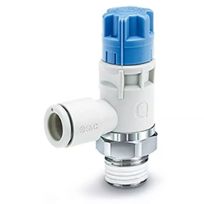 SMC AS-Q Series Threaded Speed Controller, G 1/4 Male Inlet Port x 6 mm Tube Outlet Port, AS22Q-G02-06