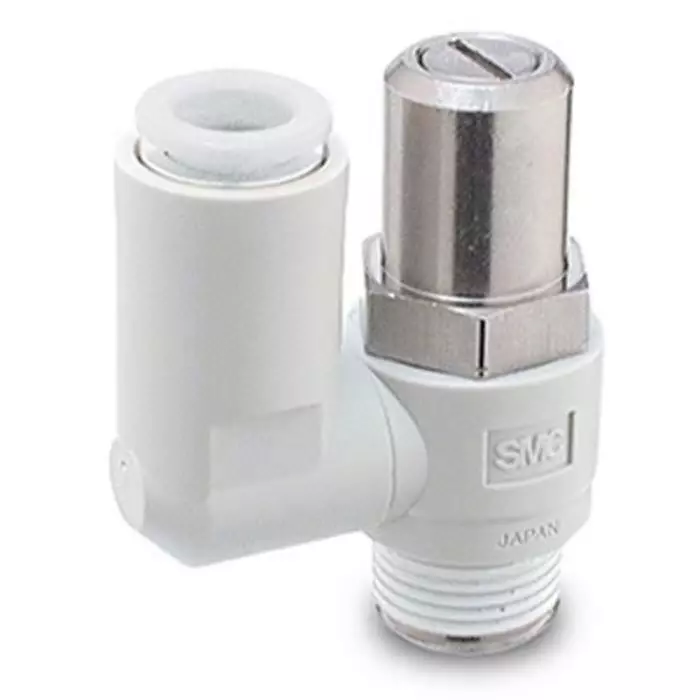 SMC AS1F-D Series Threaded Speed Controller, R 1/8 Male Inlet Port x 8 mm Tube Outlet Port, AS2301F-01-08SD