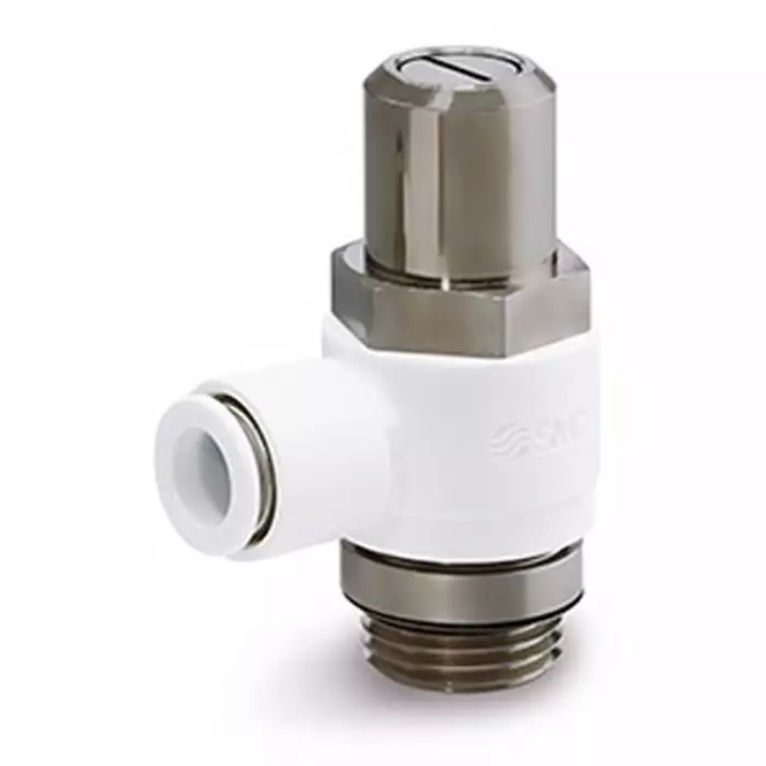 SMC AS1F-W2D Series Threaded Speed Controller, G 1/4 Male Inlet Port x 10 mm Tube Outlet Port, AS2201F-G02-10W2D