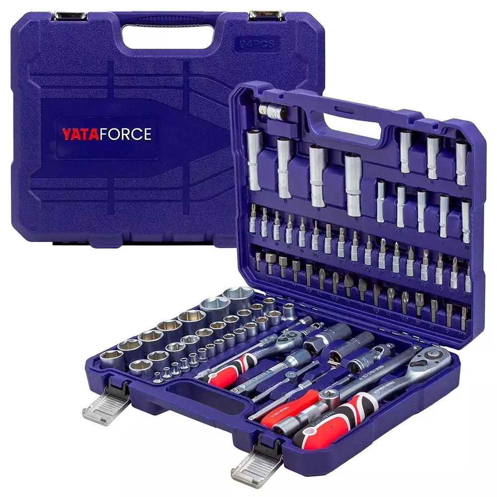 yataforce-94-pcs-socket-kit-with-ratchet-wrenches-chrome-vanadium-steel-14-12-inch-635-127-mm-size-silver-for-home-garage-auto-repairs-use