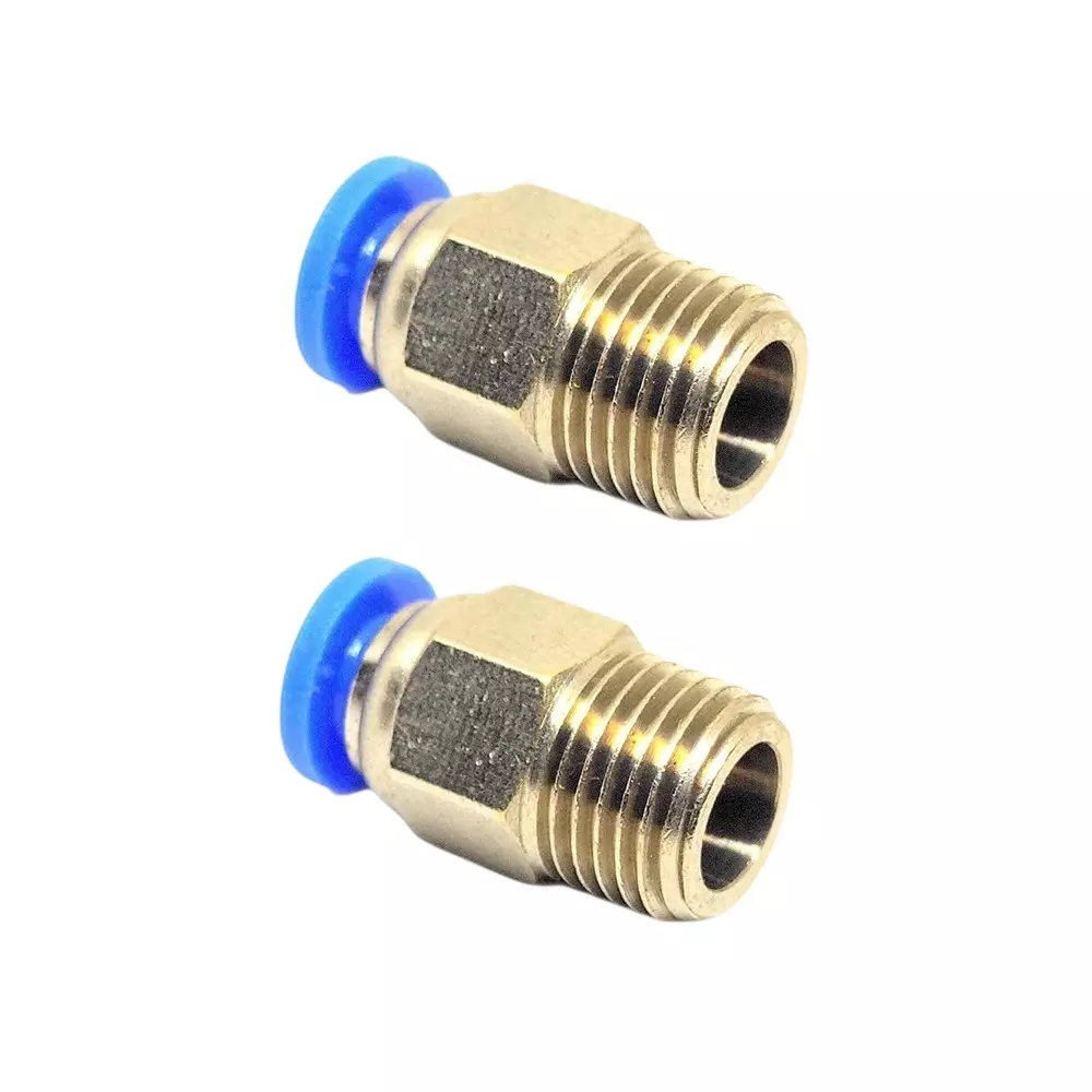 Invento Pneumatic Push Fitting Connector M10 (10 mm) Thread Size for 4 mm OD Polyurethane or Nylon Tube, PC4-M10 (Pack of 2 Pcs)