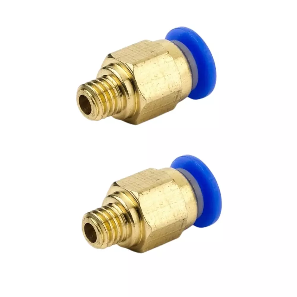 Invento Threaded Pneumatic Fitting Connector 1 HP M6 Thread Size for 4 mm OD Tube, PC4-M6 (Pack of 2 Pcs)