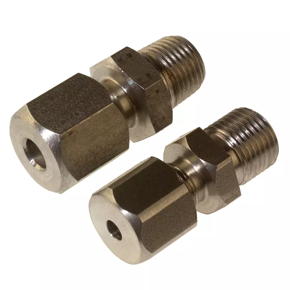 RS PRO Compression Fitting Stainless Steel Screw 3 mm Probe Dia 1/4 BSPT Male, 2623247 (Pack of 5)