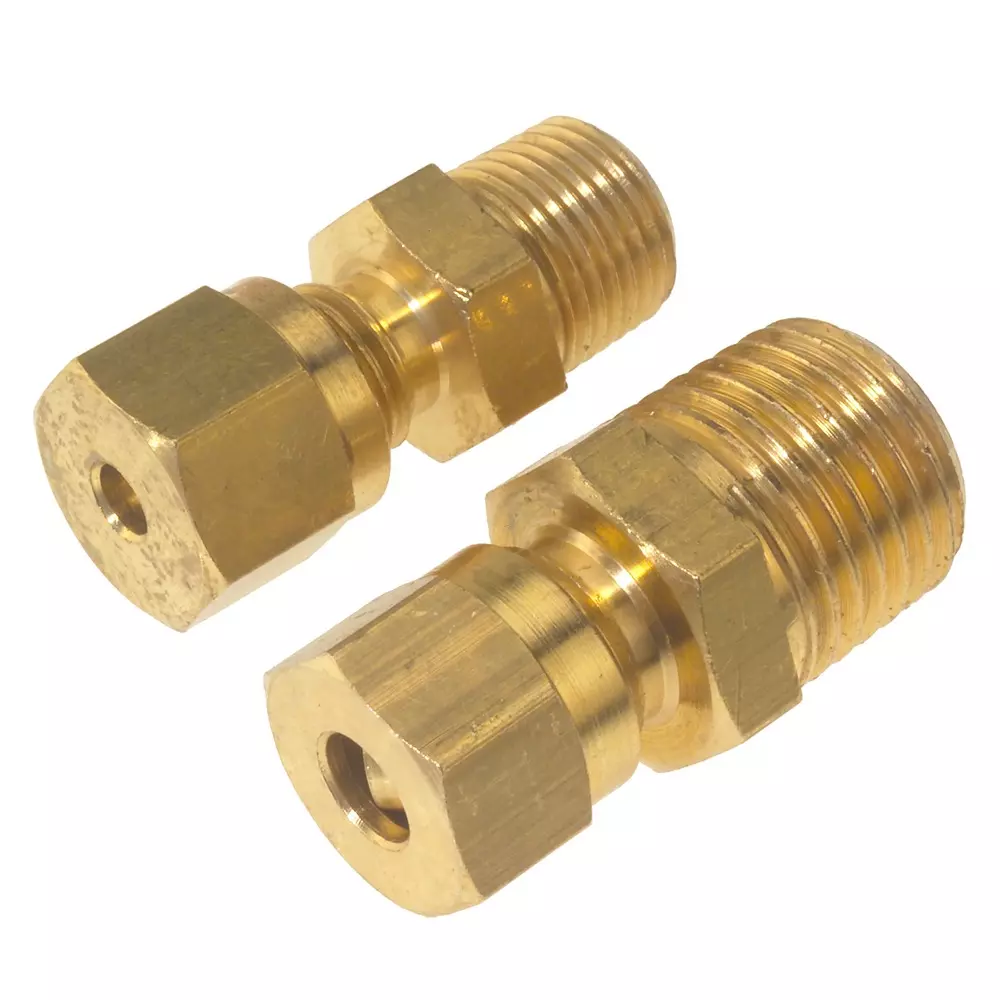 RS PRO Compression Fitting Brass Screw 3 mm Probe Dia 1/4 BSPT Male, 2623258 (Pack of 5)