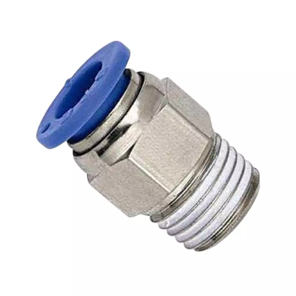 SMSN Male Connector SPC Brass With Chrome Platted 16 mm Outside Diameter Thread Size 03(3/8)