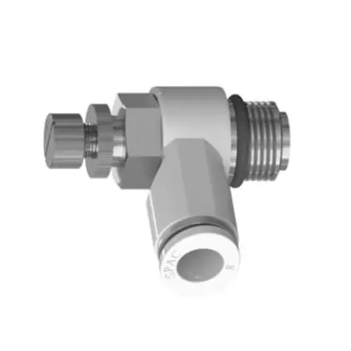 Spac 6-M5 ASLG Polyurethane and Nylon Flow Control Valve