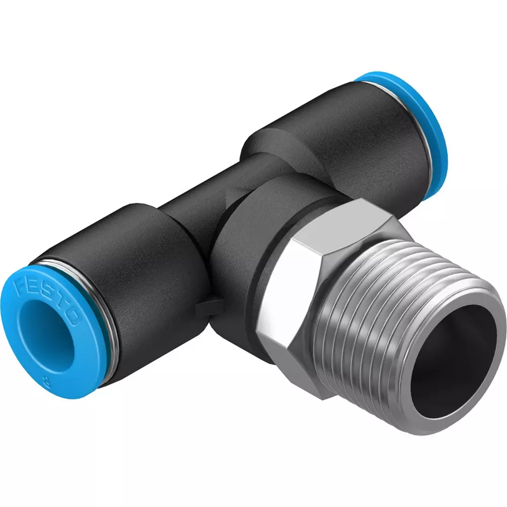 FESTO Push-in T-Fitting PBT Housing Material (Pack of 10) (Nominal Size 2.8 to 13 mm)