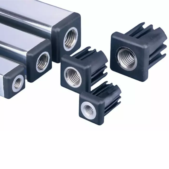Nu-Tech Engineering Square Nylon Tube Insert M12 1200 Kg Static Load Capacity, A020/028 (Pack of 4)