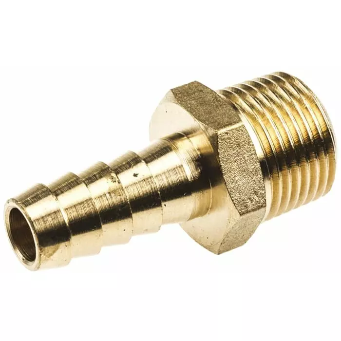 RS PRO Hose Connector Hose Tail Adaptor G 3/8 inch 3/8 inch Inner Dia (Pack of 2)
