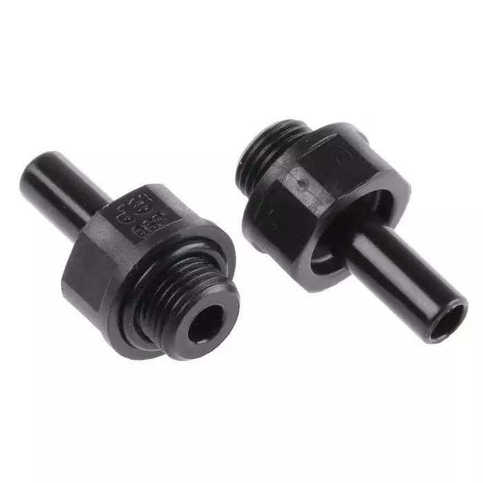 John Guest PM Series Straight Threaded Adaptor G 1/8 Male to Push In 6 mm Threaded-to-Tube Connection Style, PM050611E (Pack of 10)